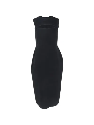 Pre-owned Victoria Beckham Cut-out Midi Dress In Black