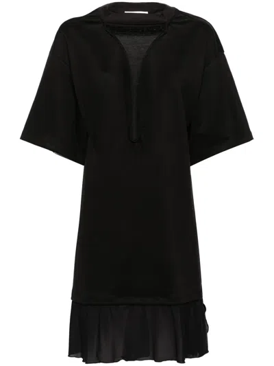 Victoria Beckham Cut-out T-shirt Minidress In Black
