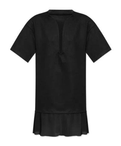 Victoria Beckham Cut-out T-shirt Minidress In Black
