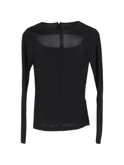 Pre-owned Victoria Beckham Cut-out Zipped-cuffs Top In Black