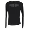 Victoria Beckham Cutout Crepe Top In Black Viscose In Black