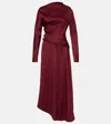 Victoria Beckham Padded-tube Cutout Bubble-hem Midi Dress In Burgundy