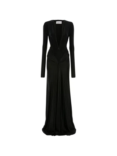 Victoria Beckham Cut-out Gathered Gown In Animal Print