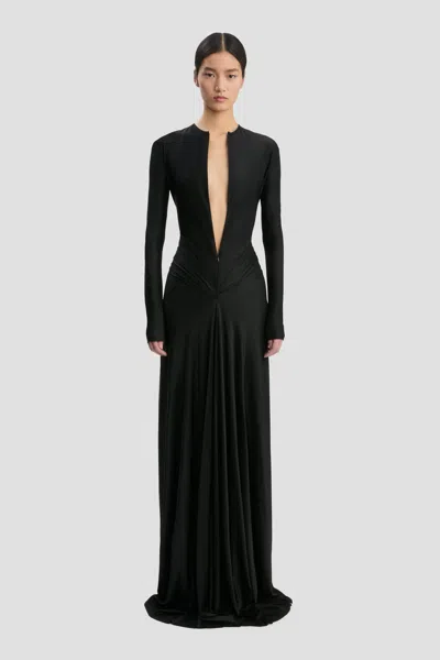 Victoria Beckham Cut-out Gown In Black