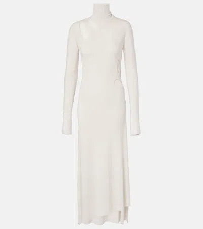 Victoria Beckham Cutout Jersey Midi Dress In White