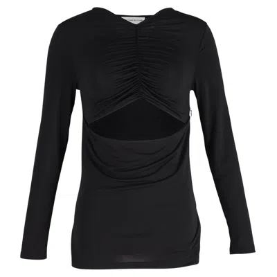 Victoria Beckham Cutout Ruched Stretch-jersey Top In Black