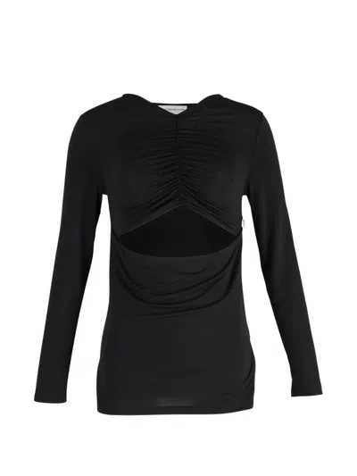 Pre-owned Victoria Beckham Cutout Ruched Top In Black