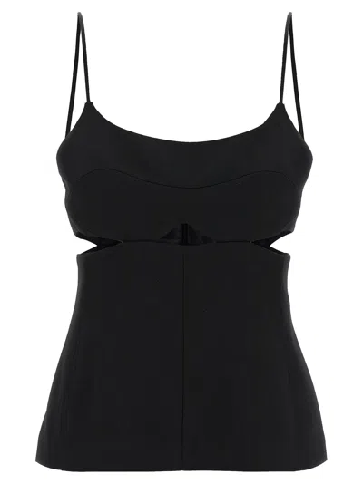 Victoria Beckham Cut-out Tank Top In Black