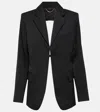 Victoria Beckham Backless Paneled Wool Blazer In Black