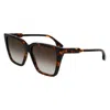 Victoria Beckham Dark Havana Acetate Sunglasses In Black