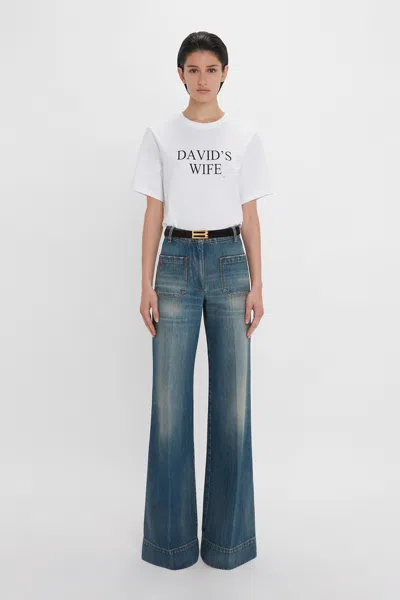 Victoria Beckham David's Wife' Slogan T-shirt In White