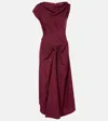 Victoria Beckham Deconstructed Gathered Midi Dress In Burgund