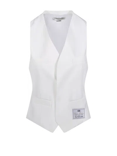 Victoria Beckham Deep V-neckline Tailored Waistcoat In Neutrals
