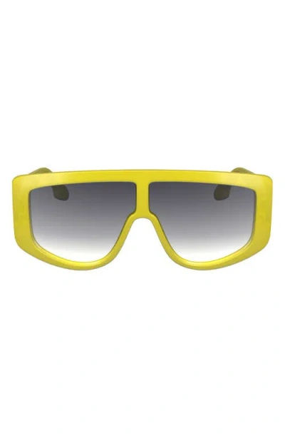 Victoria Beckham Denim 61mm Tea Cup Shield Sunglasses In Yellow