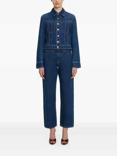 Victoria Beckham Denim Button-up Jacket In Blue