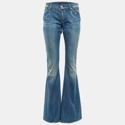 Pre-owned Victoria Beckham Denim By  Blue Cotton Flared Jeans M/waist 31"