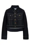 Victoria Beckham Contrast Stitching Cropped Denim Jacket
