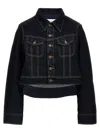 Victoria Beckham Denim Cropped Jacket In Blue