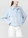 Victoria Beckham Denim Jacket With Chest Pockets And Collar In Blue