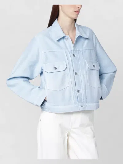 VICTORIA BECKHAM DENIM JACKET WITH CHEST POCKETS AND COLLAR