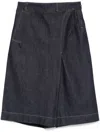 Victoria Beckham Denim Midi Skirt In Blue