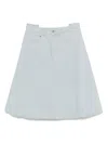 Victoria Beckham Blue Cocoon Detail Denim Midi Skirt In Blue