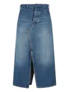 Victoria Beckham Midi Skirt With Front Slit And Pockets In Blue