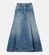 Victoria Beckham Midirock Aus Denim In Blue