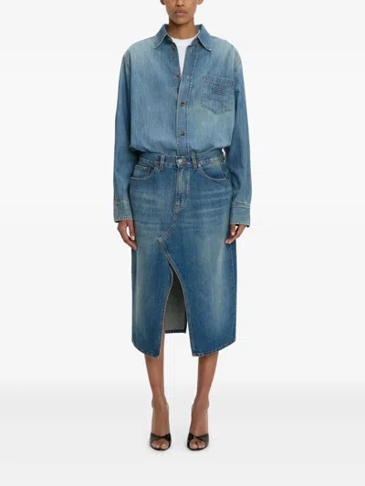 Victoria Beckham Denim Shirt In Blue