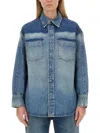 Victoria Beckham Women Camicia In Denim Schiarito In Navy