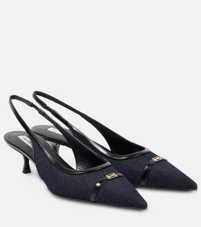 Victoria Beckham Denim Slingback Pumps In Blue