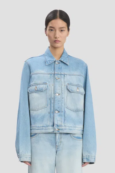 Victoria Beckham Denim Trucker Jacket In Heritage Blue