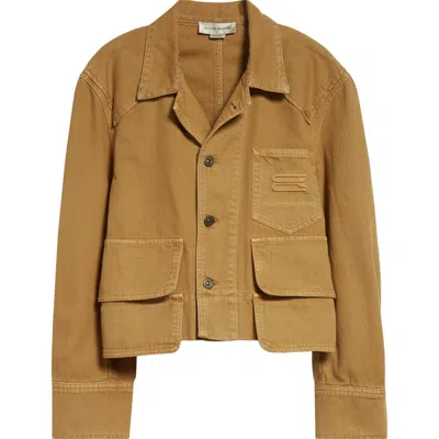 Victoria Beckham Denim Utility Jacket In Beige