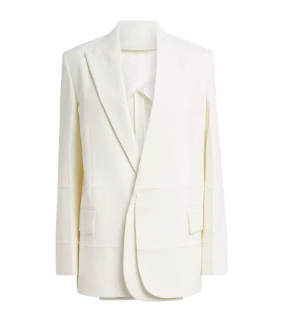 Victoria Beckham Detached Lapel Blazer In White