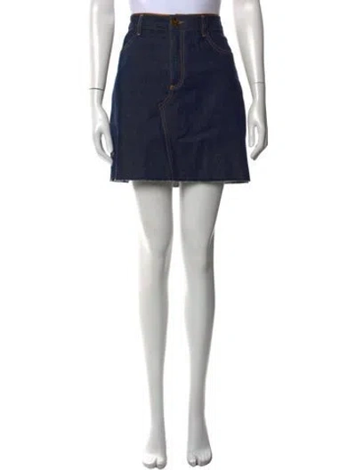 Pre-owned Victoria Beckham Distressed Accents Mini Skirt In Blue
