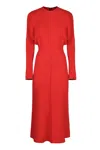 Victoria Beckham Dolman Midi Dress In Red