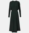 Victoria Beckham Crew Neck Dolman Midi Dress In Black