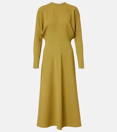 Victoria Beckham Dolman Cady Midi Dress In Green