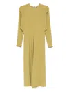 Victoria Beckham Dolman Long-sleeve Midi Dress In Green