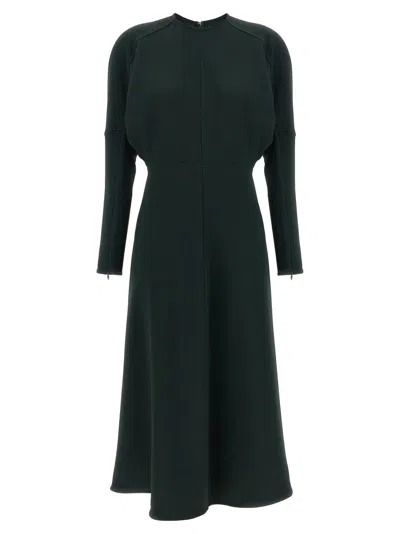 Victoria Beckham Dolman Viscose Blend Midi Dress In Black