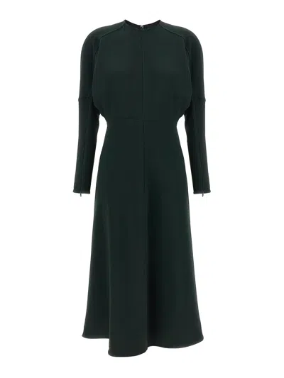 Victoria Beckham Dolman Viscose Blend Midi Dress In Black