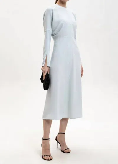 Victoria Beckham Dolman Midi Dress In Glace Blue In White
