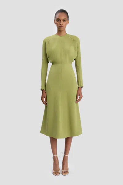 Victoria Beckham Dolman Midi Dress In Greenfinch