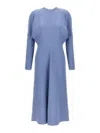Victoria Beckham Classic Dolman Sleeve Midi Dress In Light Blue