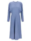 Victoria Beckham 'seam Detailing Midi Sleeve Dress' In Light Blue