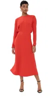 Victoria Beckham Dolman Midi Dress In Red