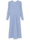 Victoria Beckham 'seam Detailing Midi Sleeve Dress' In Blue