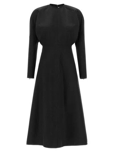Victoria Beckham Dolman-sleeve Virgin Wool Dress In Charcoal