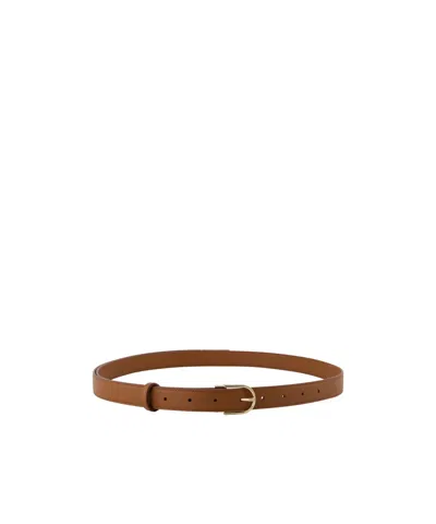 Victoria Beckham Dorian B Buckle Belt In Brown
