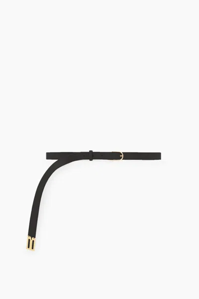 Victoria Beckham Dorian B Finite Belt In Black Soft Leather In Green